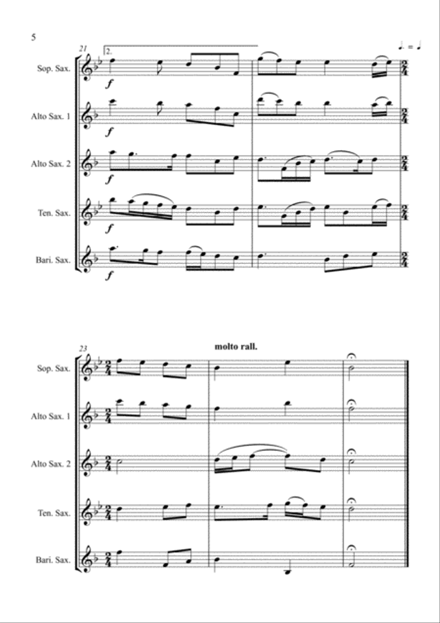 Good King Wenceslas - for Saxophone Quartet Saxophone Quartet scores gallery preview page 6
