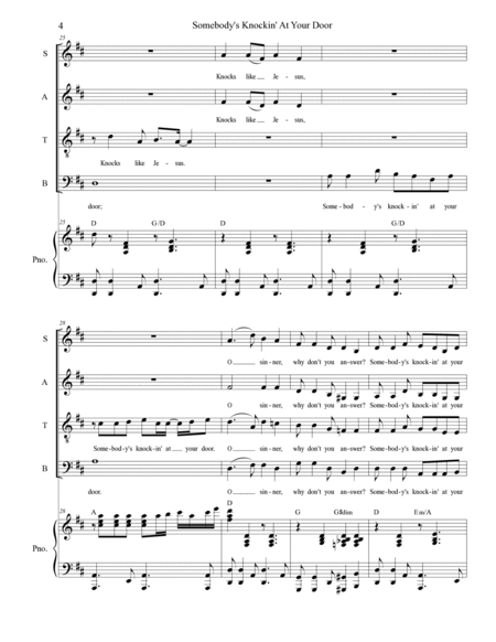 Somebody's Knockin' At Your Door (SATB) image number null