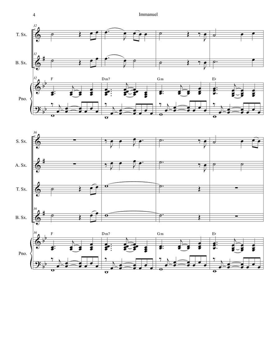 Immanuel Saxophone Quartet scores gallery preview page 4