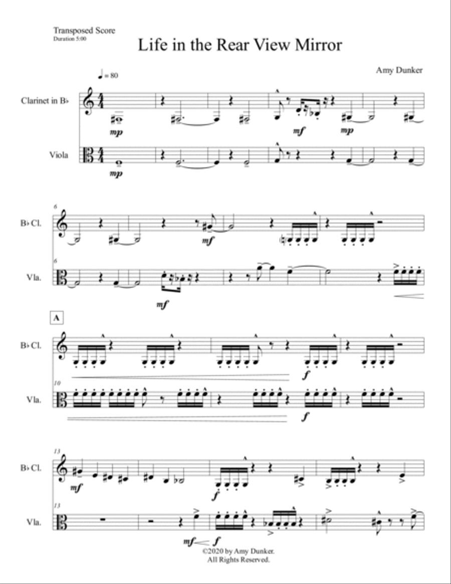 Life in the Rear View Mirror Clarinet scores gallery preview page 4
