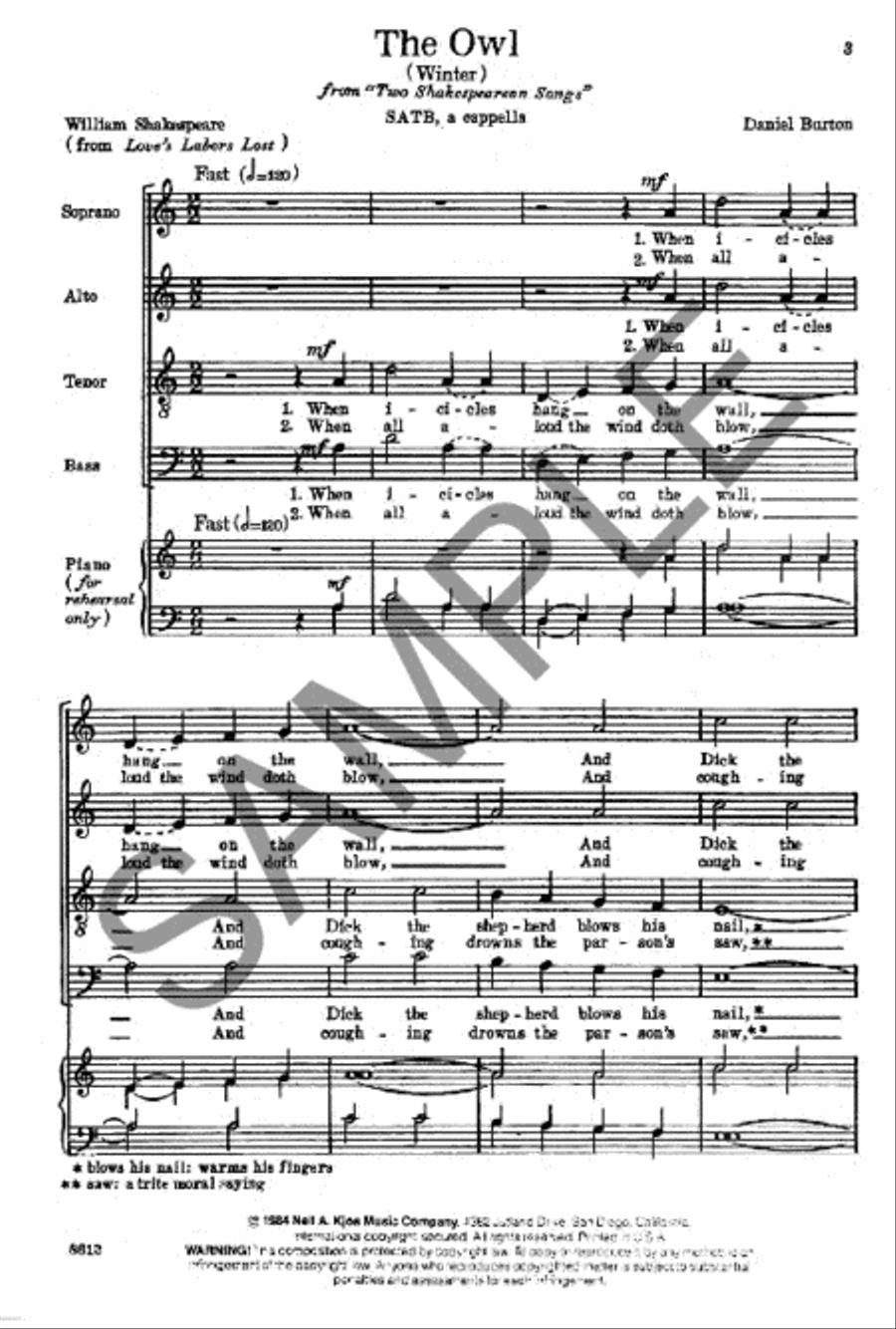 The Owl The Owl 4-Part scores gallery preview page 2
