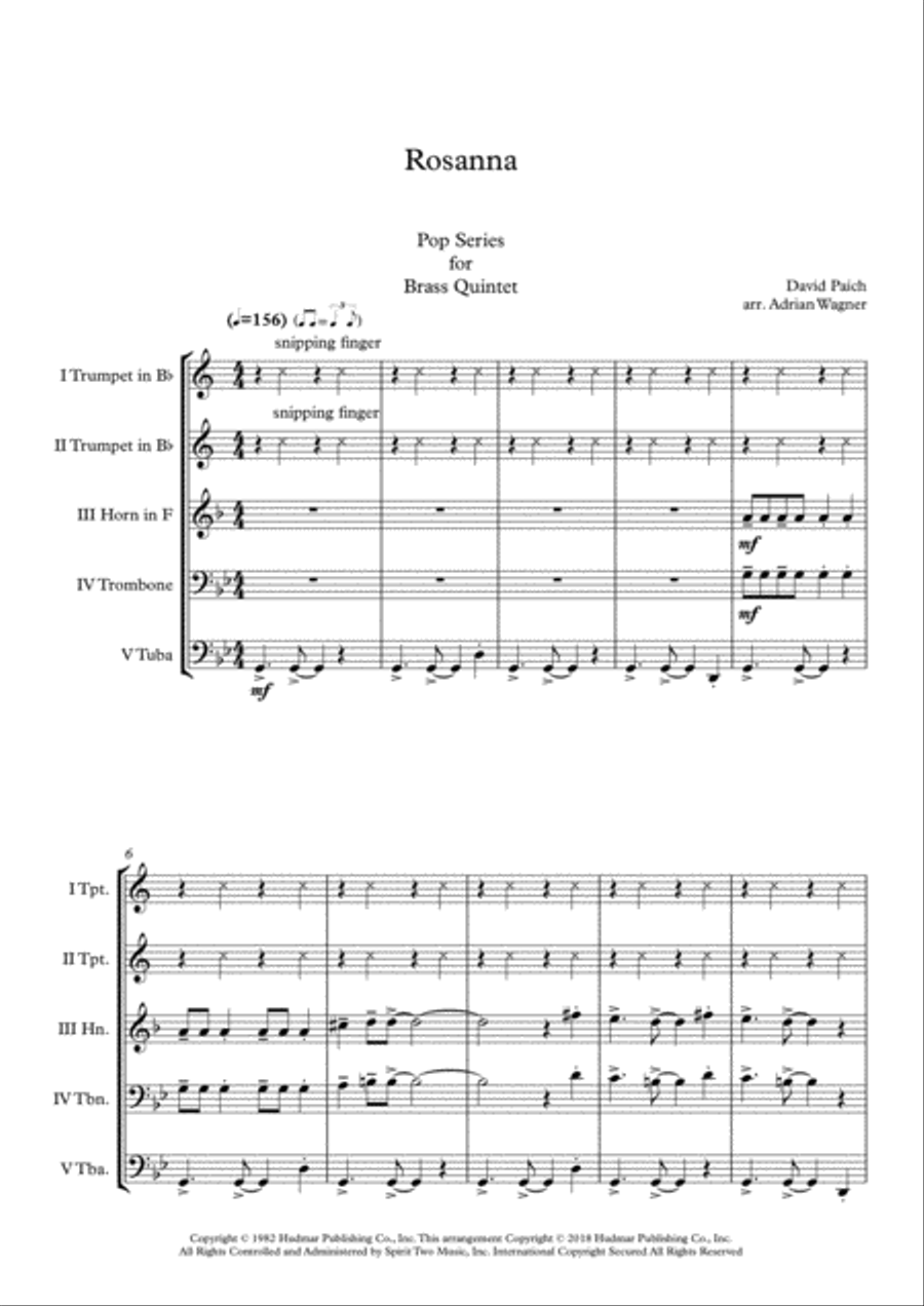Rosanna Brass Quintet scores gallery preview page 3
