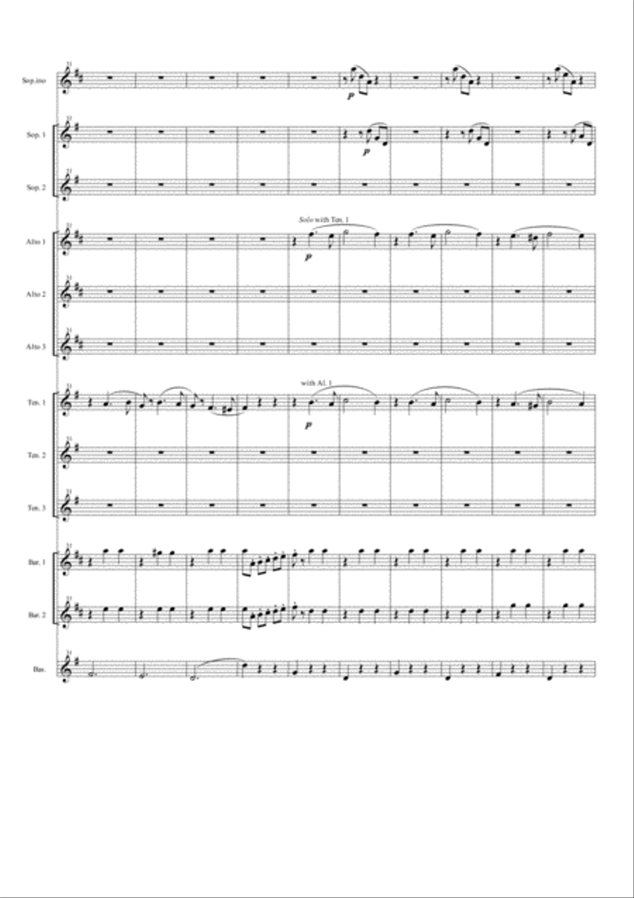 Swan Lake Waltz for Saxophone Ensemble Woodwind Ensemble scores gallery preview page 4
