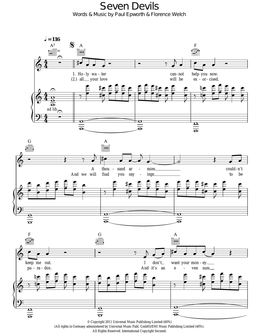 Seven Devils Acoustic Guitar scores gallery preview page 1