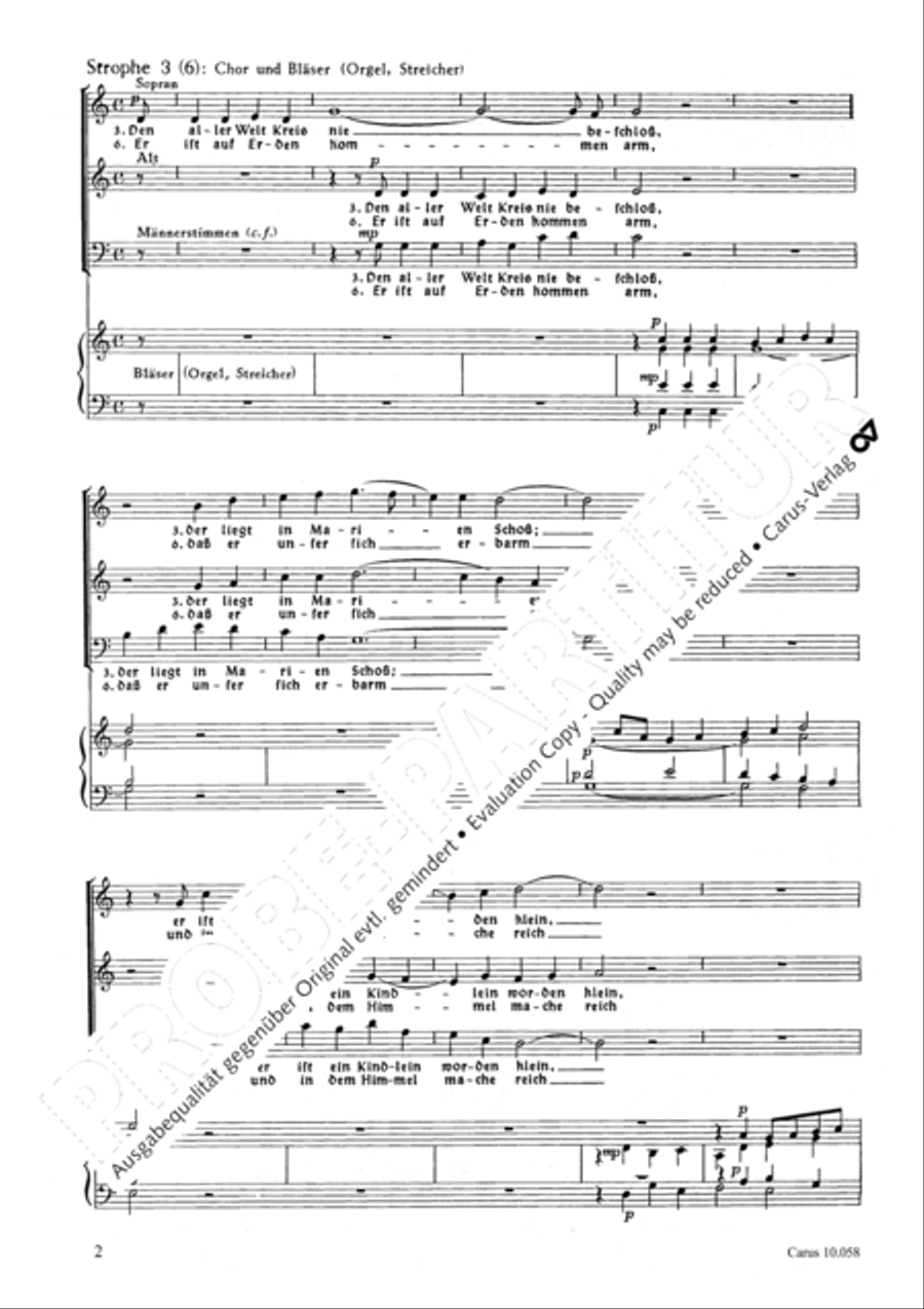 All praise to you, Lord Jesus Christ (Gelobet seist du, Jesu Christ) 4-Part scores gallery preview page 3
