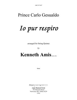 Book cover for Io pur respiro (for string quintet)