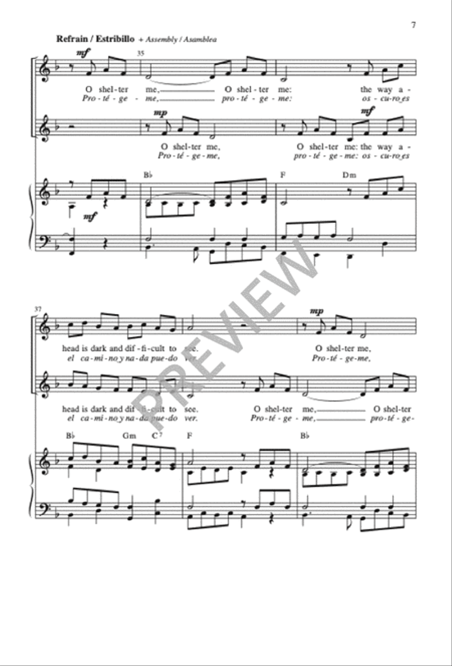 Shelter Me / Protégeme, Two-part edition 2-Part scores gallery preview page 8
