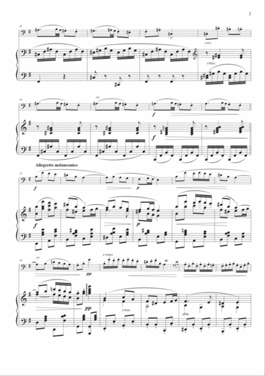 Slavonic Dance Op. 46 No. 2 for Double Bass and Piano Double Bass scores gallery preview page 3