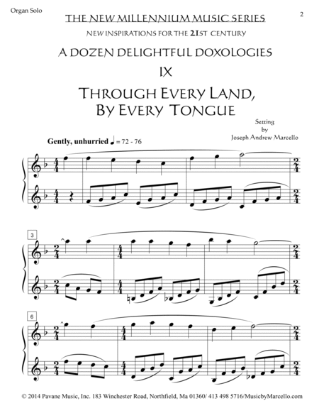 Delightful Doxology IX - Through Every Land, In Every Tongue - Organ (F) image number null
