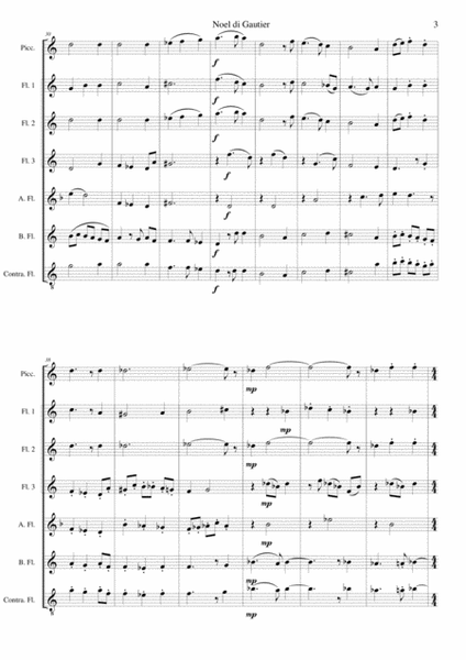 Noel di Gautier (Gautier's Christmas) for flute septet or flute choir image number null