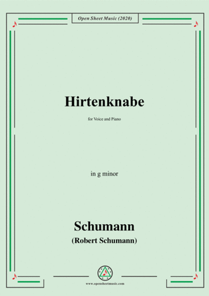 Book cover for Schumann-Hirtenknabe,in g minor,for Voice and Piano
