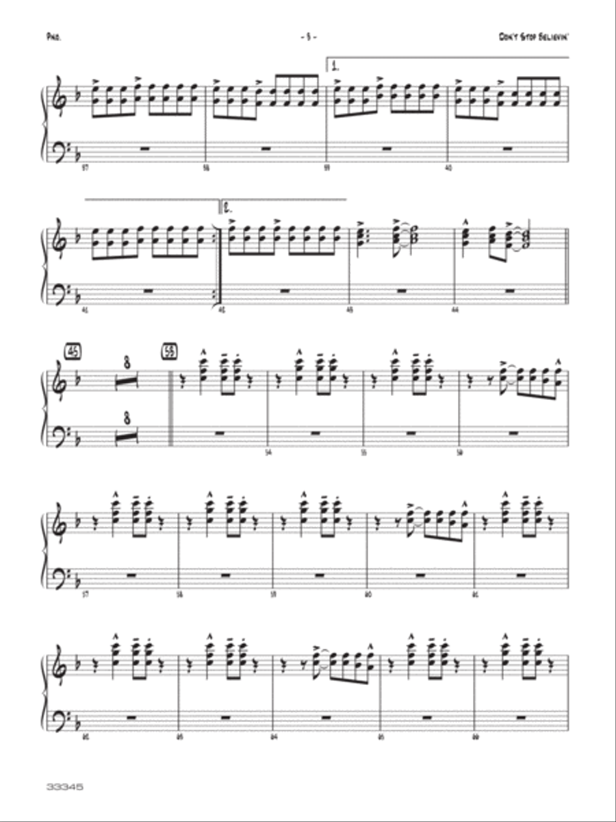 Don't Stop Believin': Piano Accompaniment Jazz Ensemble scores gallery preview page 3