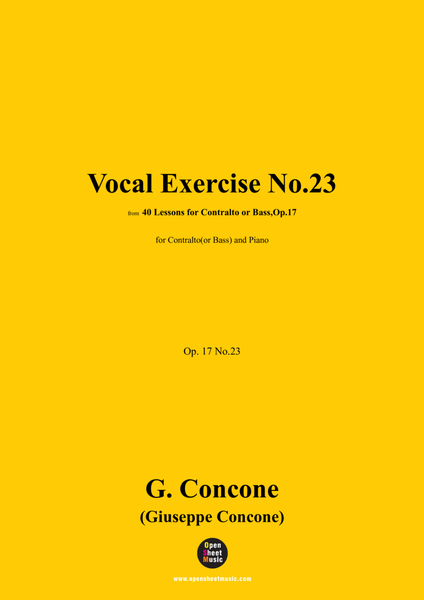 G. Concone-Vocal Exercise No.23,for Contralto(or Bass) and Piano image number null