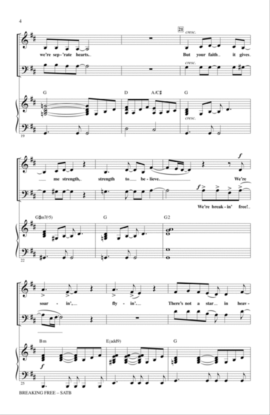 Breaking Free (from High School Musical) (arr. Roger Emerson) 4-Part scores gallery preview page 3