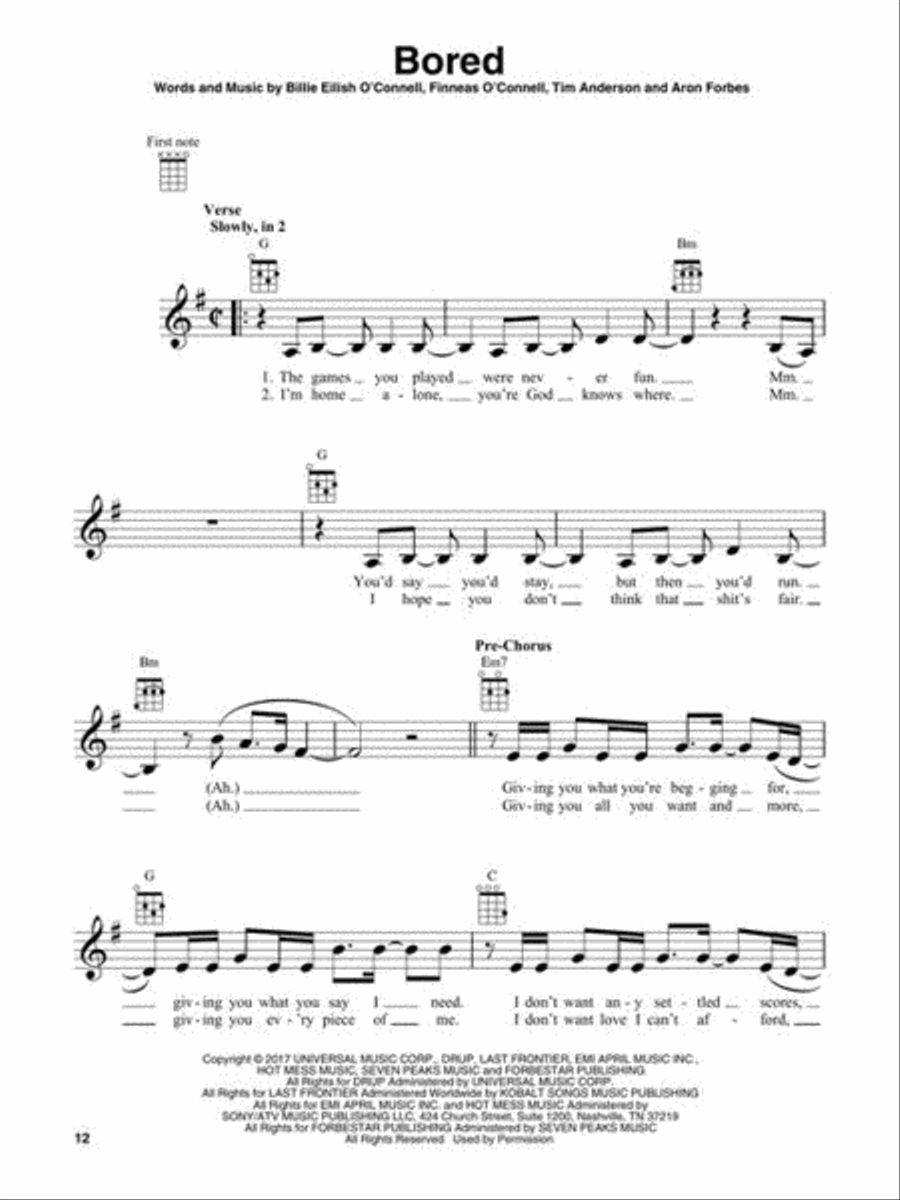 Billie Eilish for Ukulele Ukulele scores gallery preview page 5