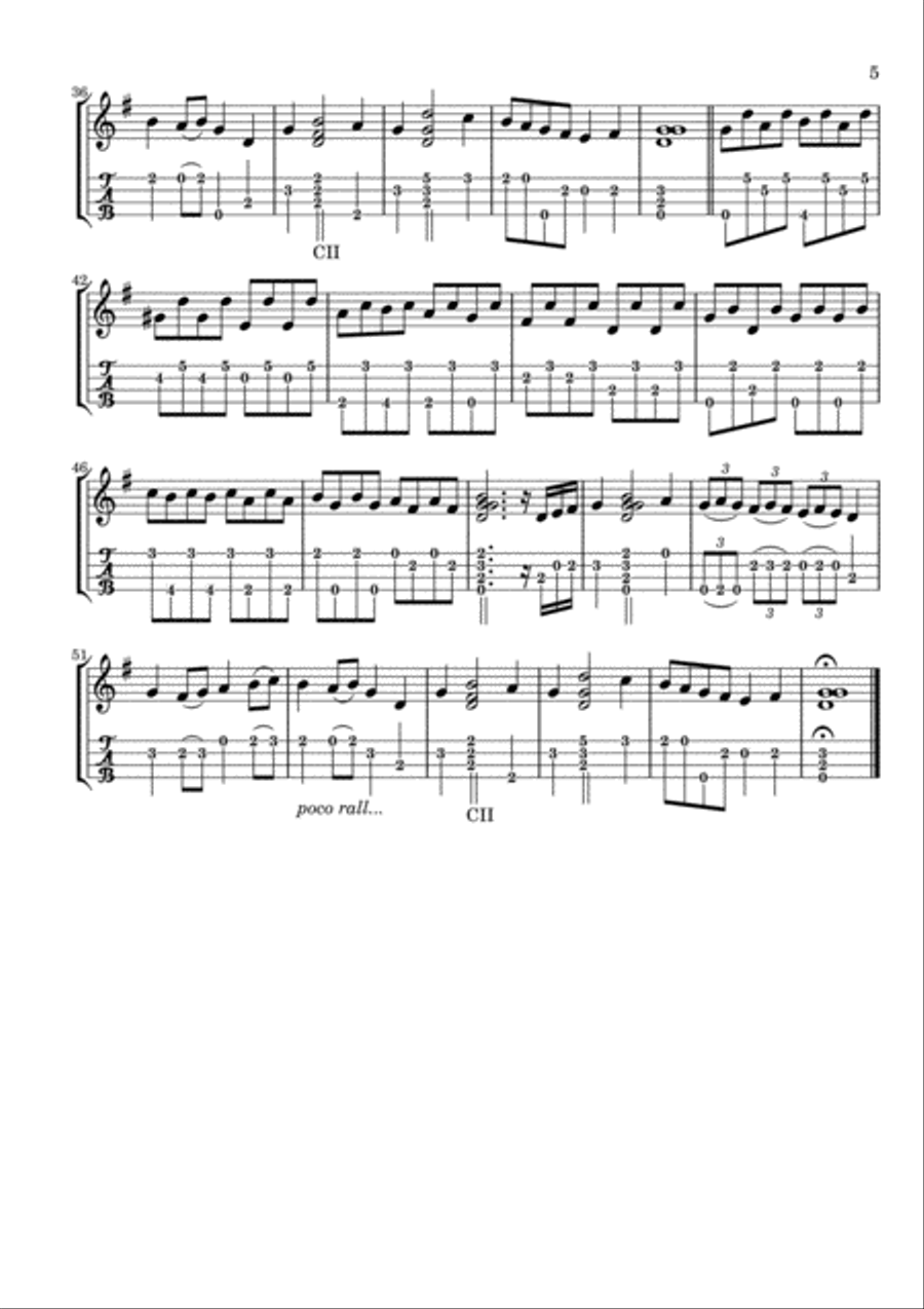 Five Old French Dances (Selections from Pièces de Viole by Marin Marais) arranged for ukulele by Th Ukulele scores gallery preview page 6