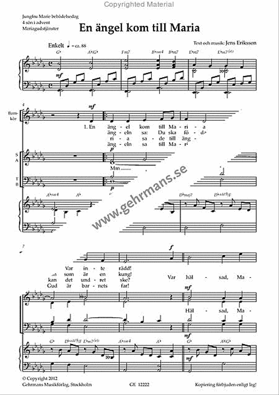 En angel kom till Maria 4-Part scores gallery preview page 2