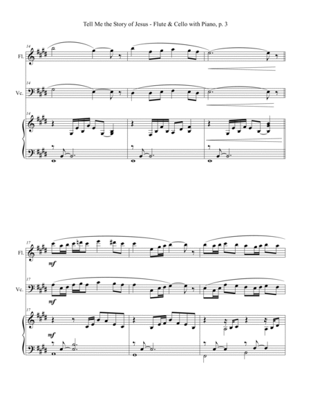 TELL ME THE STORY OF JESUS (for Flute, Cello and Piano - Score/Parts) image number null