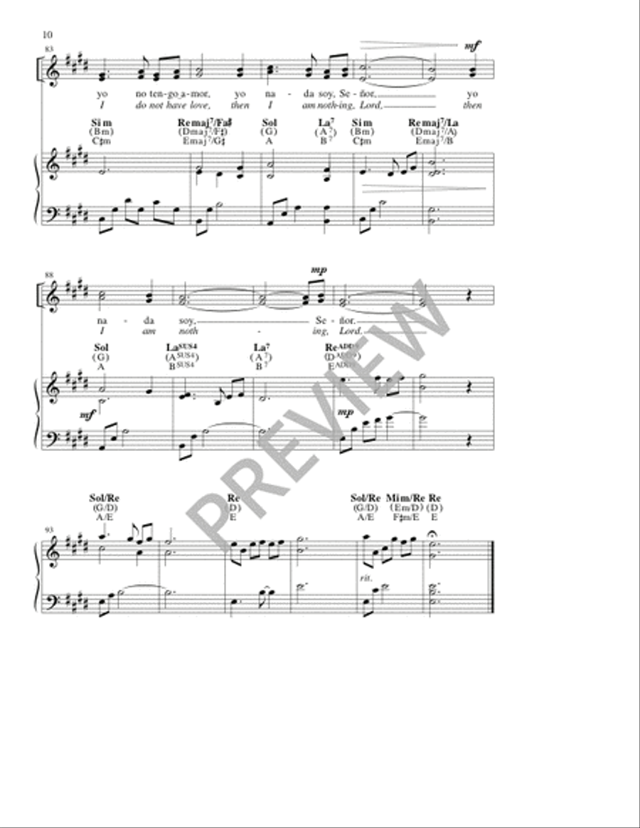 Si Yo No Tengo Amor / If I Do Not Have Love 2-Part scores gallery preview page 10