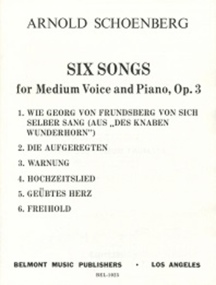 Book cover for Six Songs, OP. 3