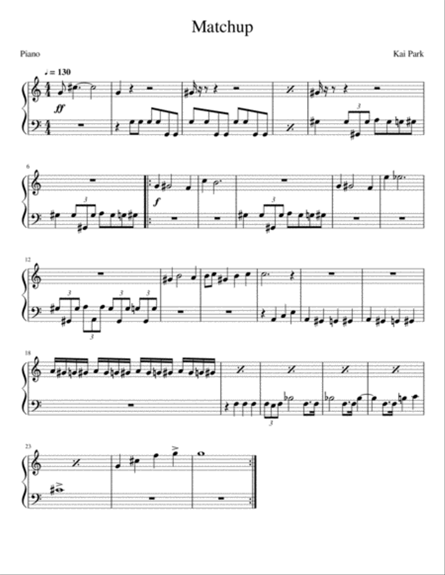 Matchup Piano Solo scores gallery preview page 1