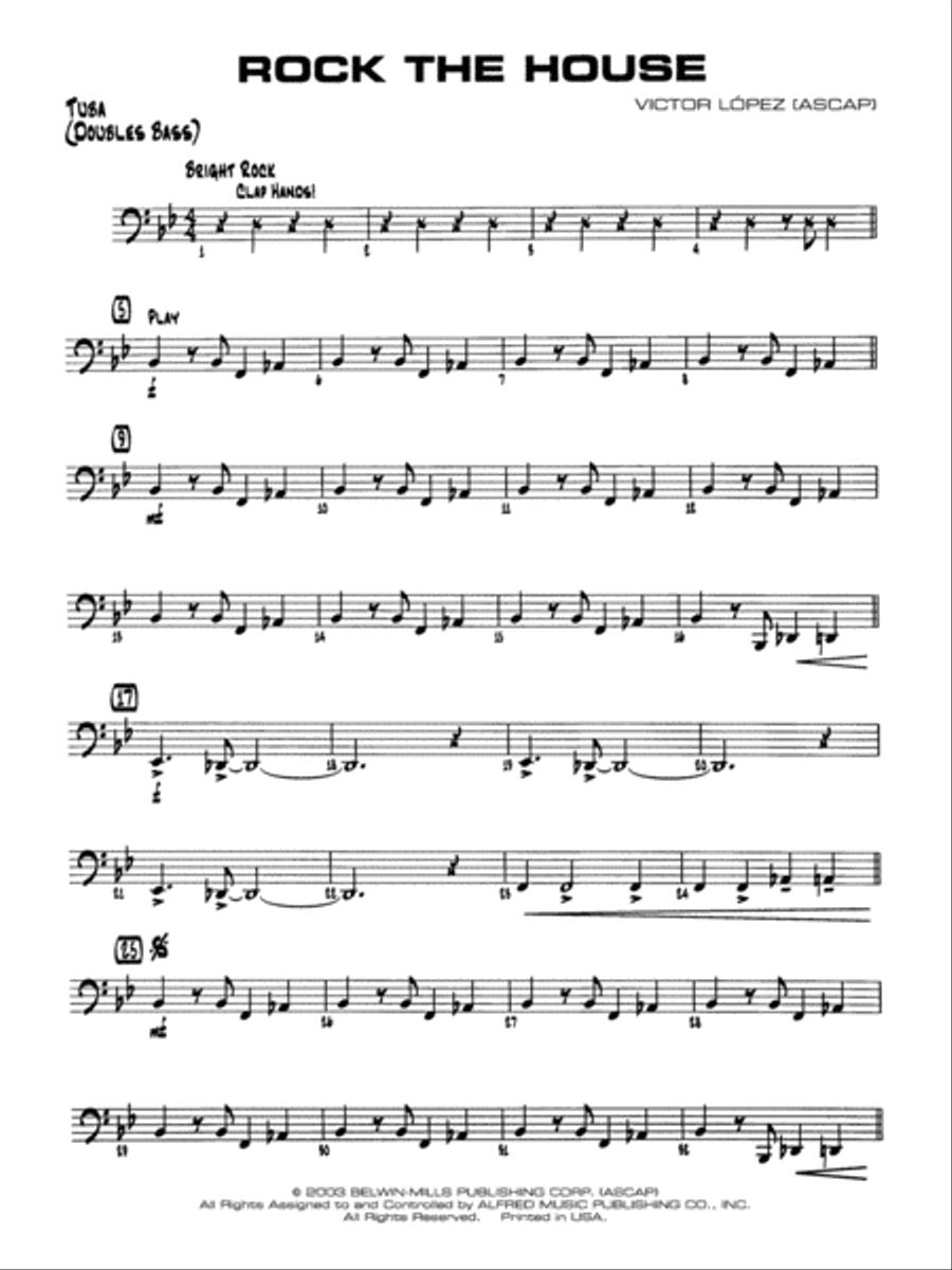 Rock the House: Tuba Jazz Ensemble scores gallery preview page 1