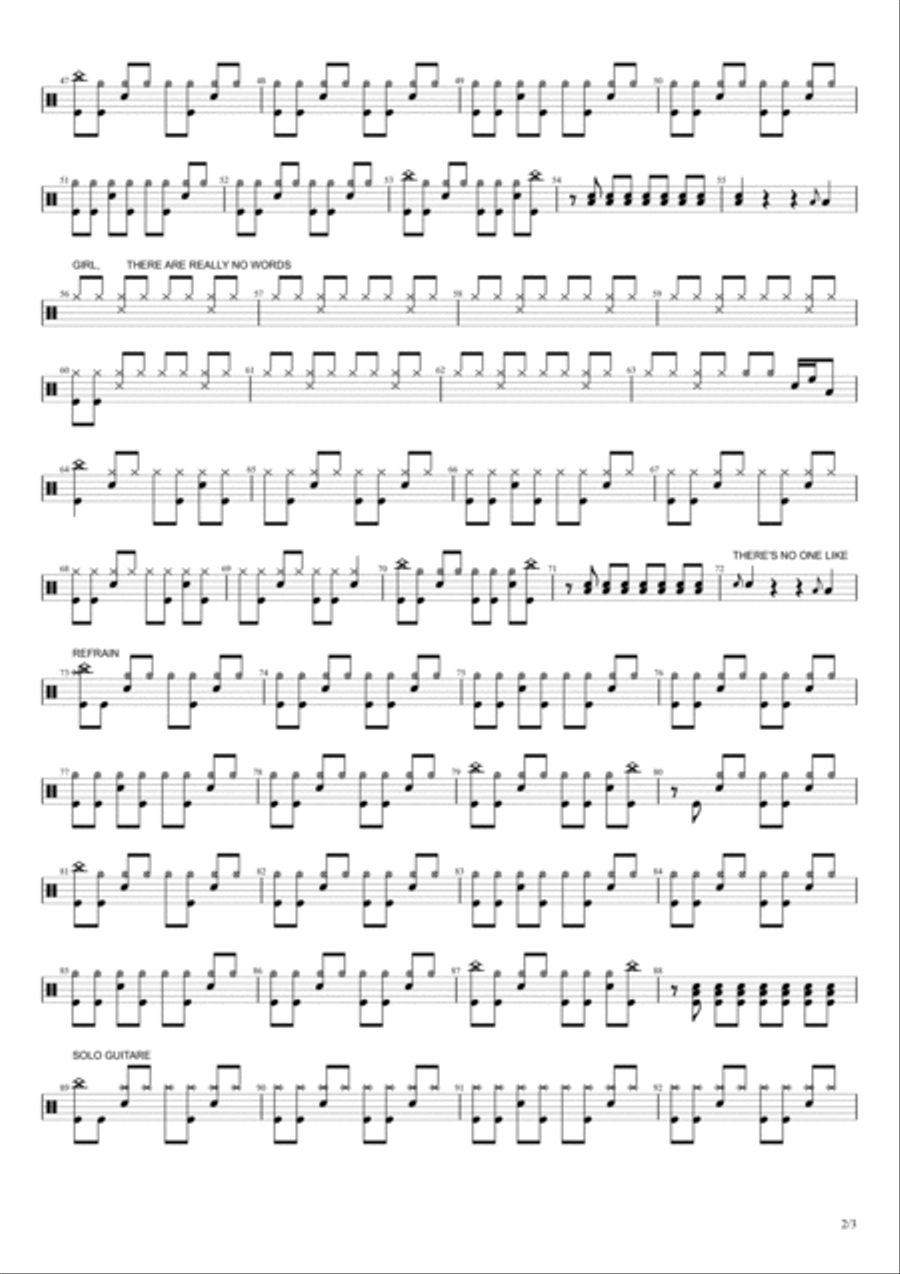 No One Like You No One Like You Drum Set scores gallery preview page 2