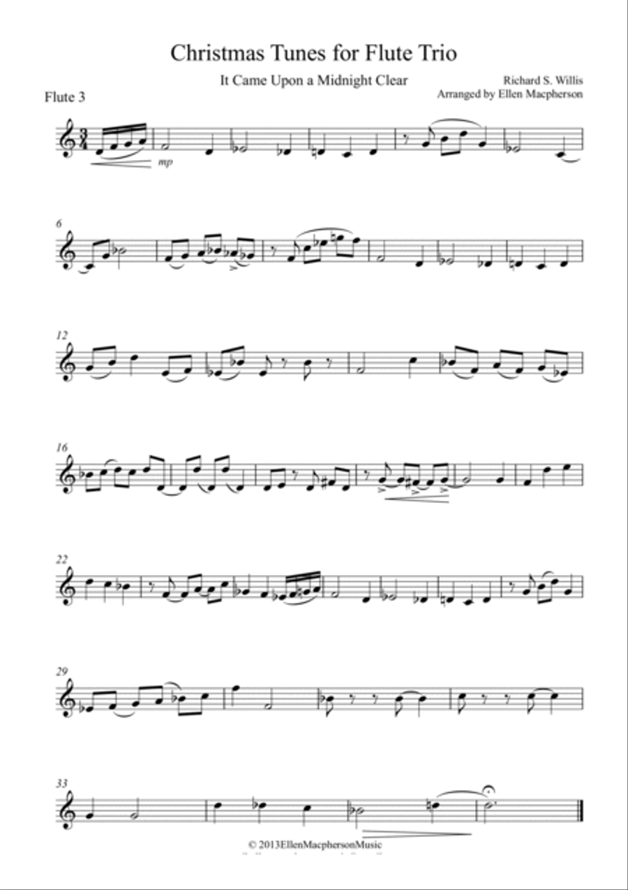 Christmas Tunes for Jazz Flute Trio - SET OF PARTS & SCORE image number null