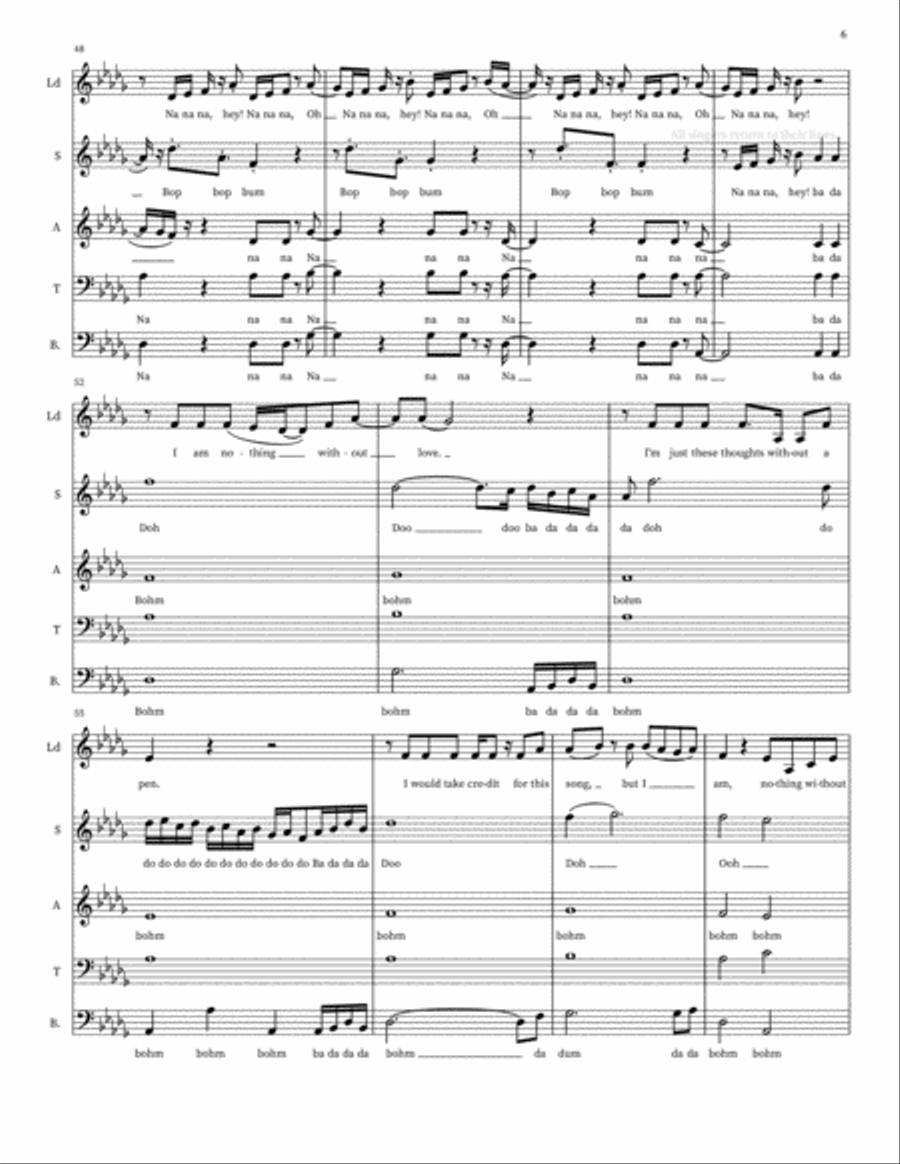 Nothing Without Love 4-Part scores gallery preview page 6