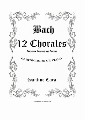 Book cover for Bach - 12 Chorales for Harpsichord or Piano