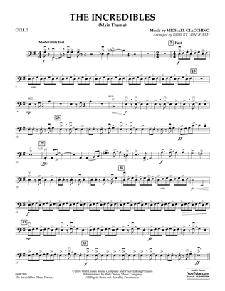 The Incredibles (Main Theme) (arr. Robert Longfield) - Cello