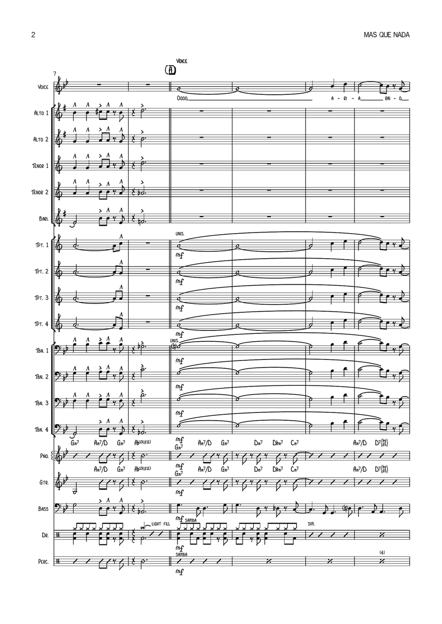 Mas Que Nada Jazz Ensemble scores gallery preview page 2