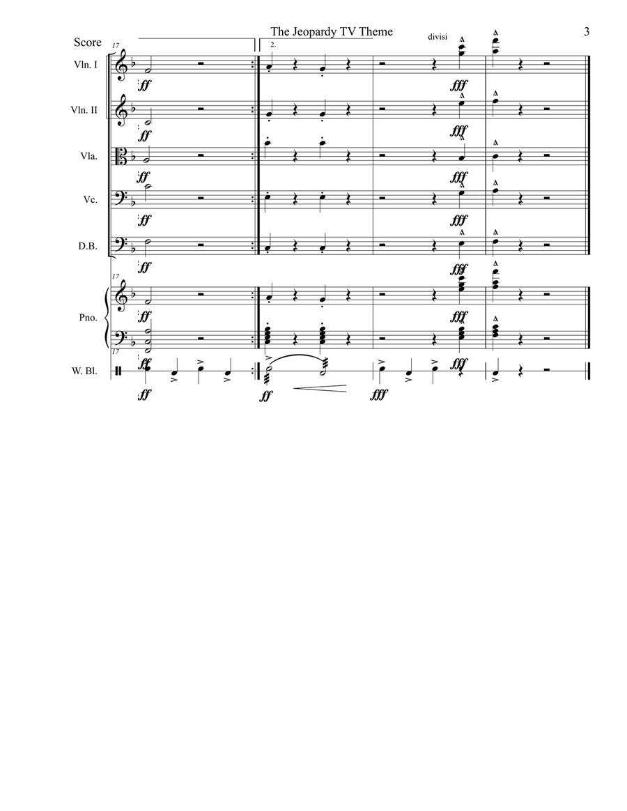 Jeopardy Theme Score and Parts scores gallery preview page 4