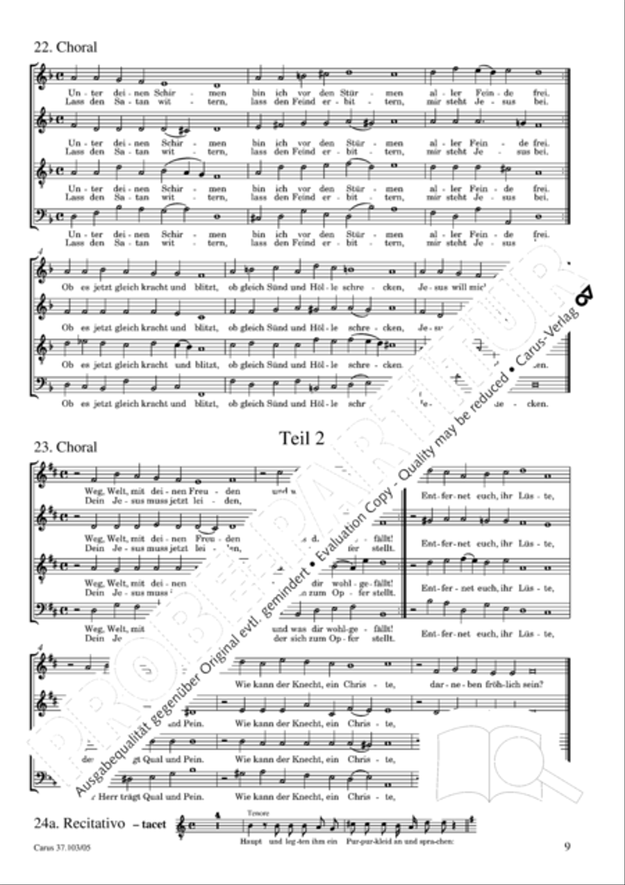 St. John Passion (Johannes-Passion) SSATB scores gallery preview page 10