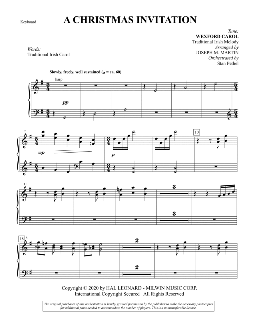 Tidings of Joy: A Celtic Christmas Celebration (Chamber Orchestra) - Keyboard Chamber Orchestra scores gallery preview page 1