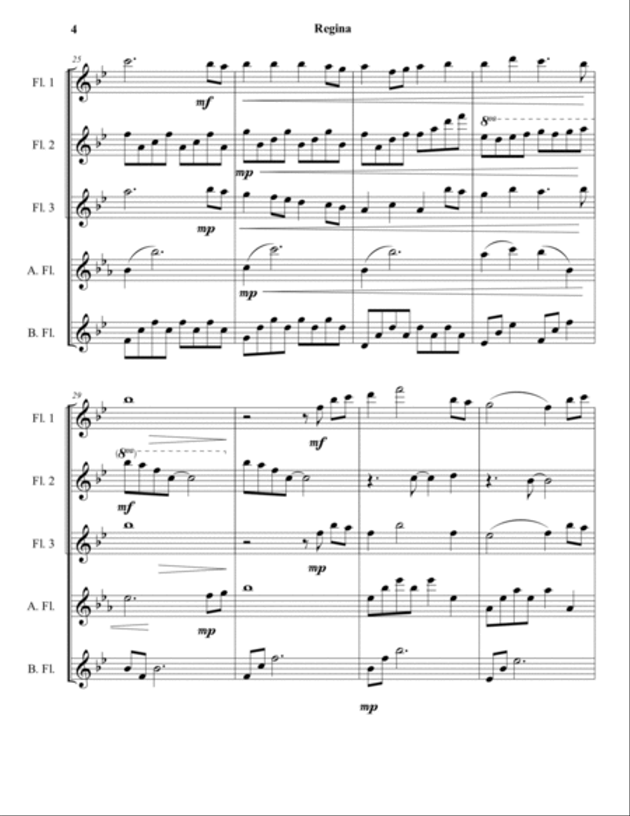 Regina (Flute Choir Arrangement) Flute Choir scores gallery preview page 5