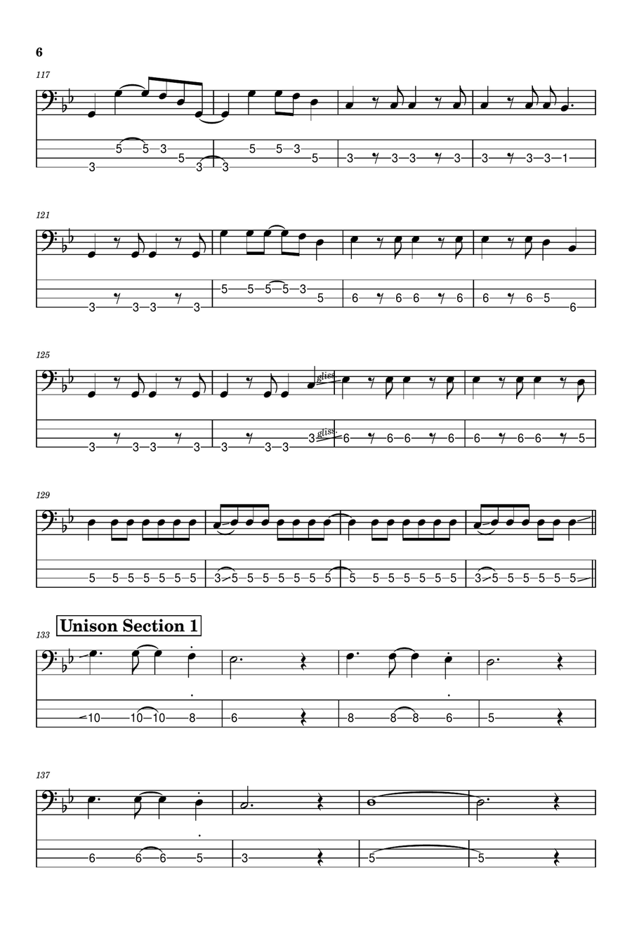 Burn Burn Bass Guitar Tablature scores gallery preview page 6