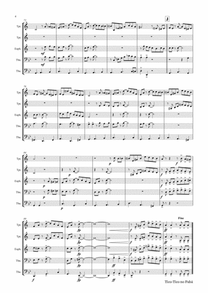 Tico-Tico no Fubá - Choro - Brass Quintet - Arrangement: Thomas H. Graf