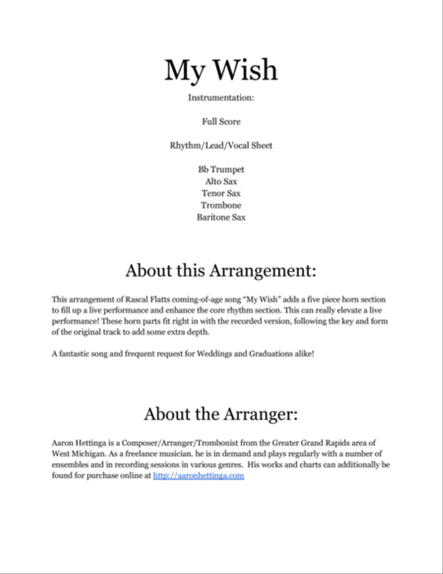My Wish My Wish Large Ensemble scores gallery preview page 2