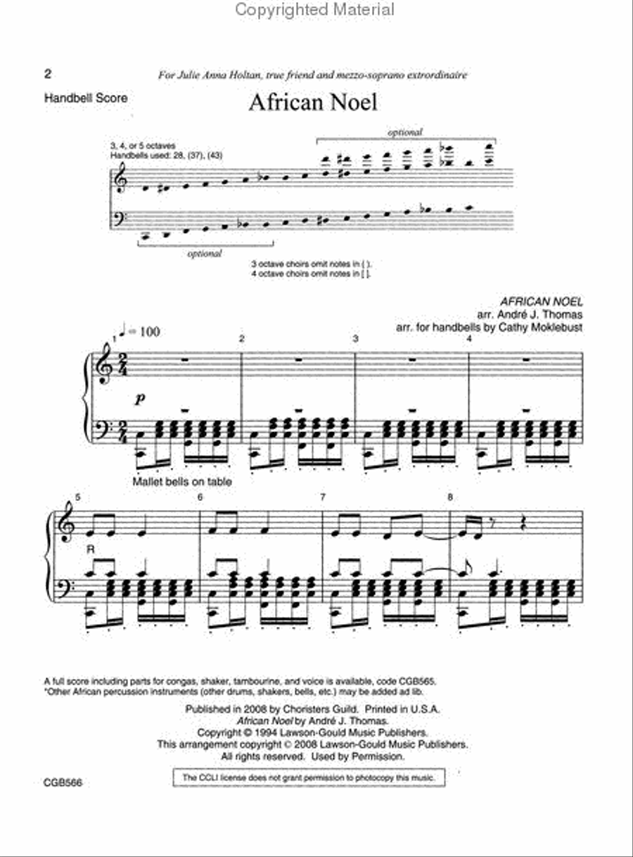 African Noel - Handbell Score image number null