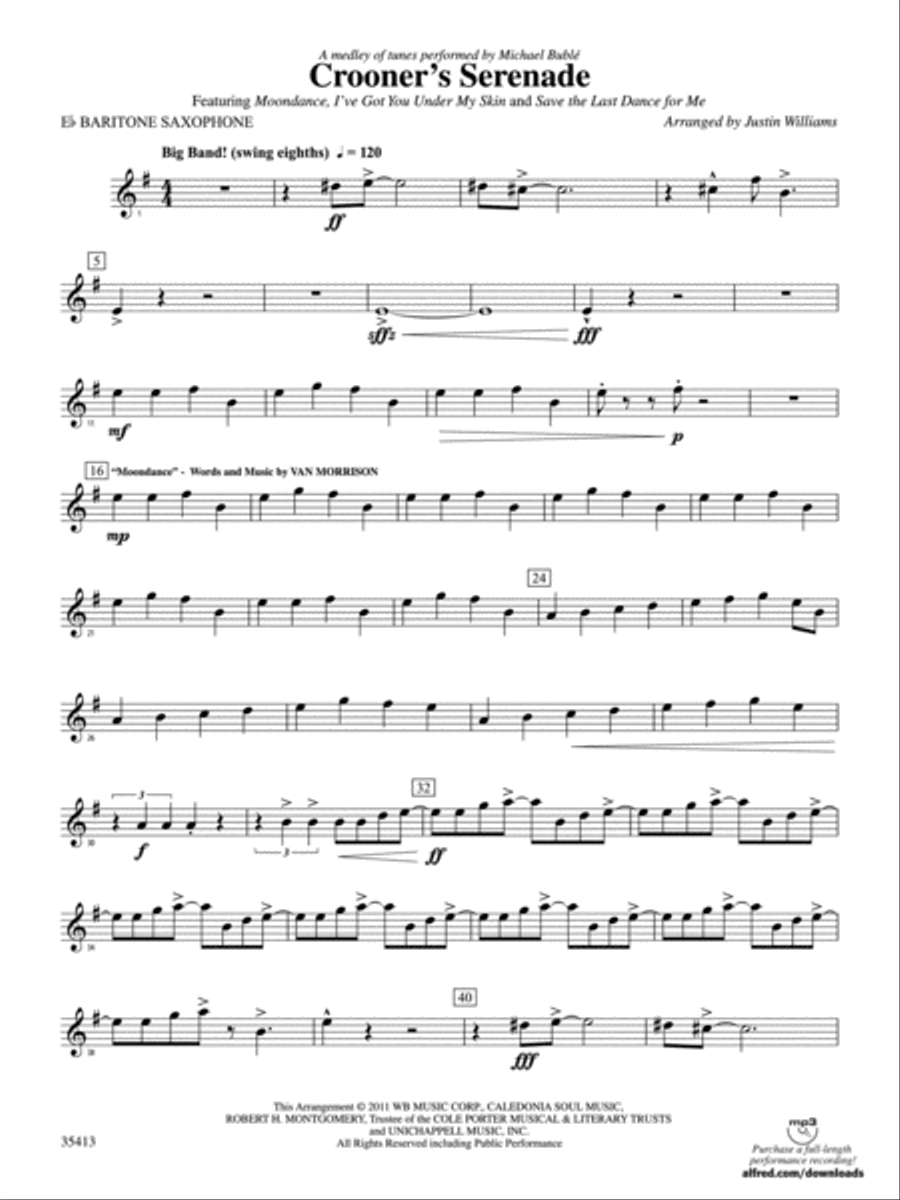 Crooner’s Serenade: E-flat Baritone Saxophone Concert Band scores gallery preview page 1
