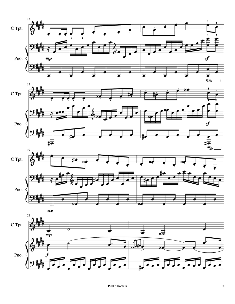 Beethoven Moonlight Sonata 3rd Movement - A Duet For Trumpet And Piano Large Ensemble scores gallery preview page 4