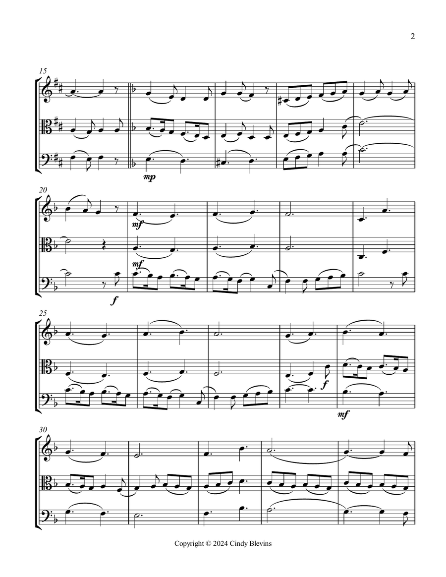 Gesu Bambino, for Violin, Viola and Cello String Trio scores gallery preview page 3