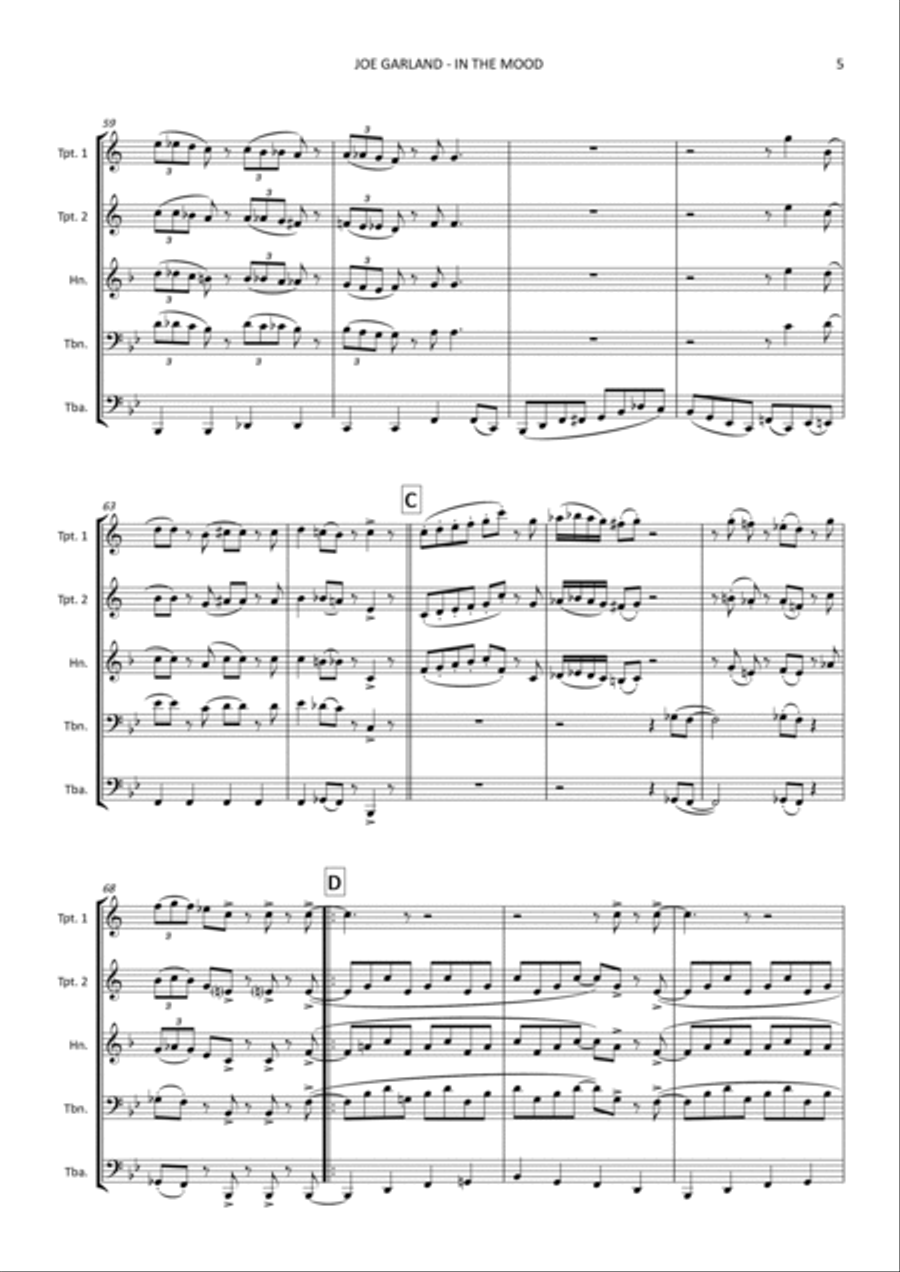 In The Mood Brass Ensemble scores gallery preview page 5