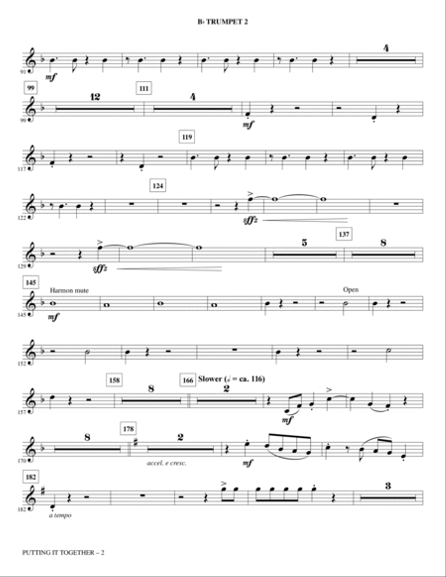 Putting It Together - Bb Trumpet 2 Choir scores gallery preview page 2