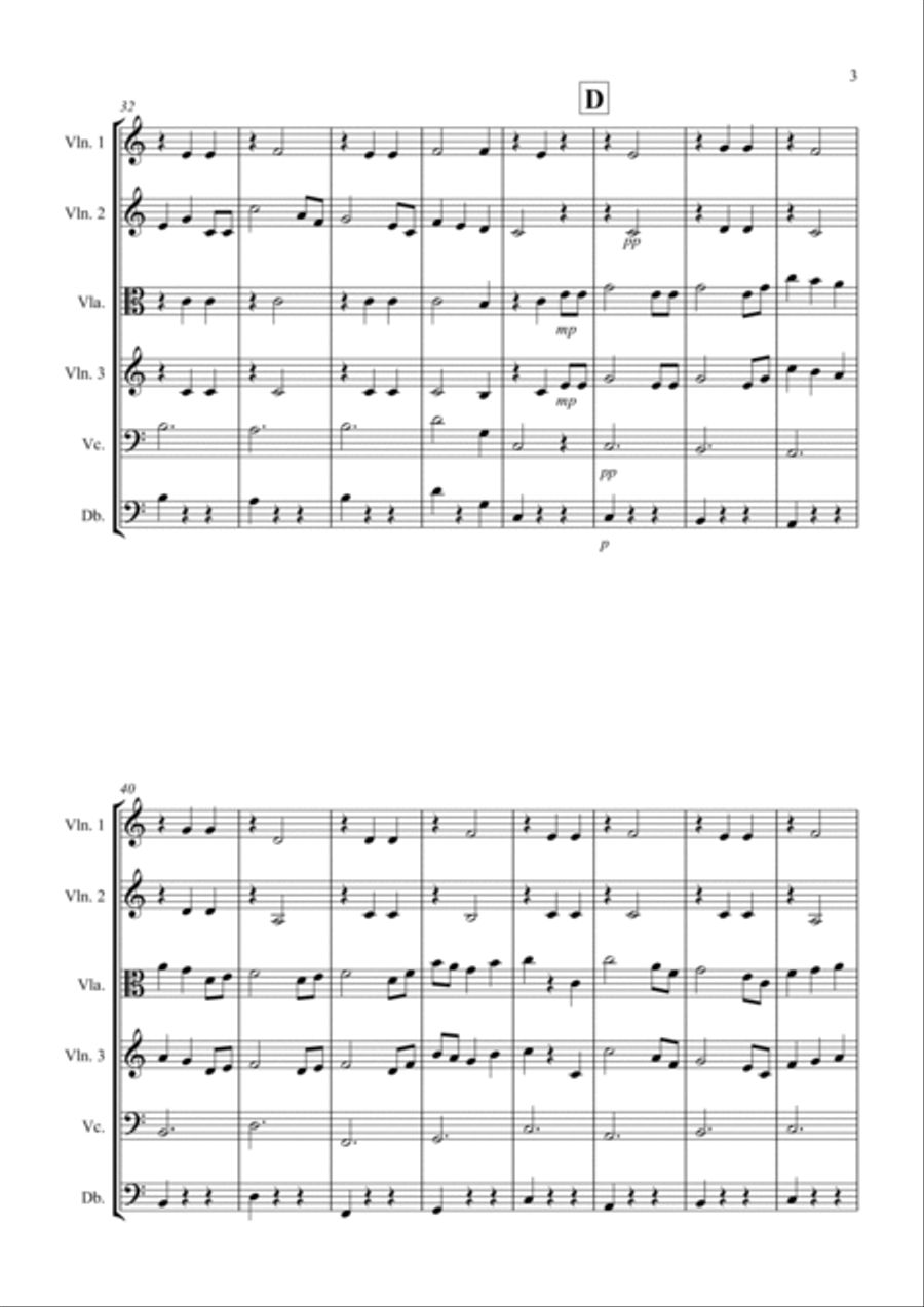 Brahms Lullaby for String Orchestra String Orchestra scores gallery preview page 3