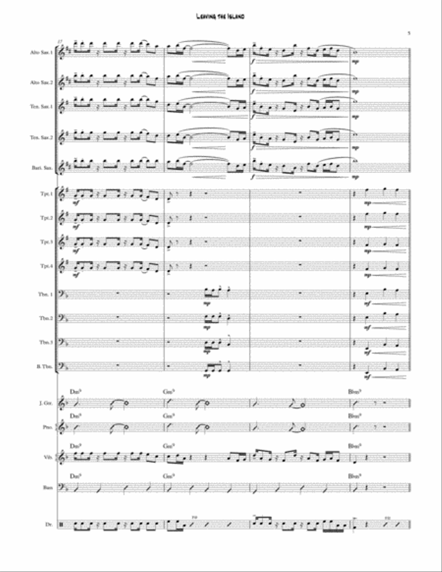 Leaving the Island Leaving the Island Jazz Ensemble scores gallery preview page 5