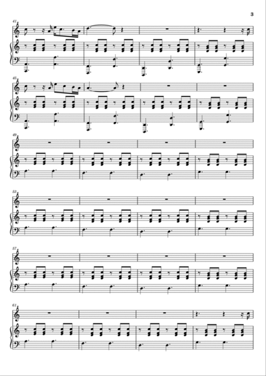 Mais Je T'aime Piano Solo scores gallery preview page 3