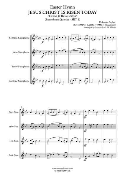 Easter Hymn Collection (with five songs) BOOK 1 - Saxophone Quartet (set 1) image number null