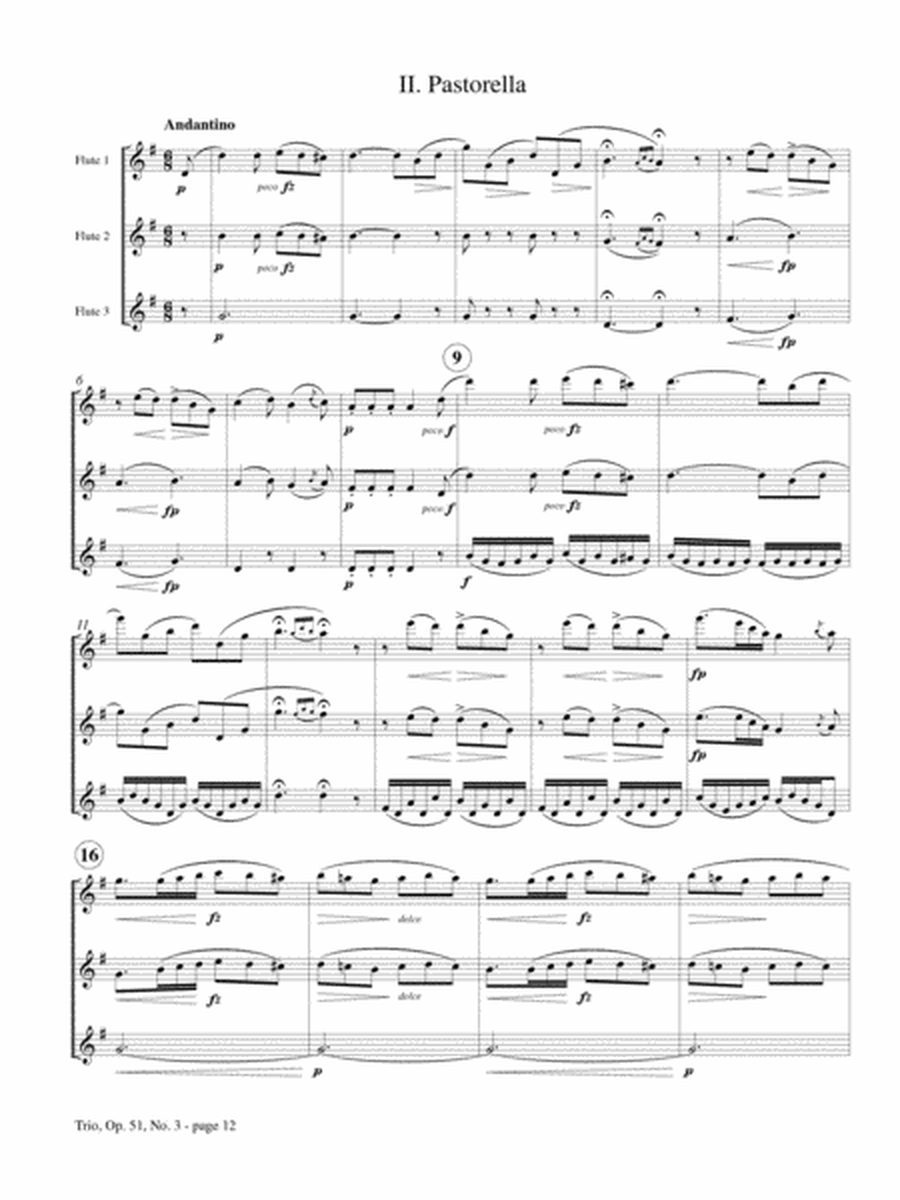 Trio No. 3, Op. 51 for Three Flutes